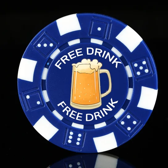 Custom Sublimation Logo Card Game Plastic ABS Restaurants or BAR Button Marker Personalized Beer or Drink Tokens Poker Chip
