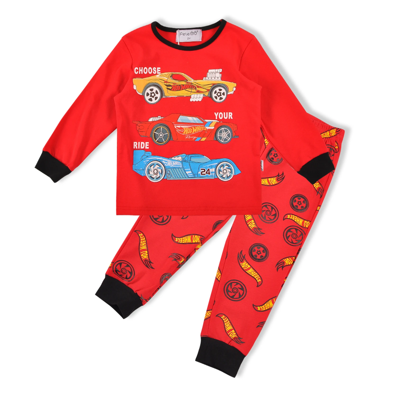 Детская пижама с длинным рукавом и цифровым принтом