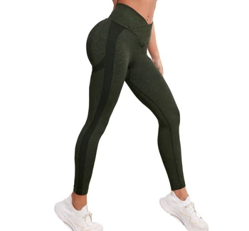 Women AB Yarn Scrunch Butt Lift V Front Waist Gym Wear Tights Breathable For Women Fitness Seamless Leggings