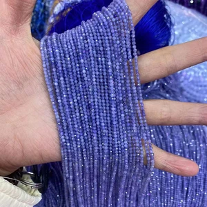 Hot Selling 2mm Faceted Cutting Loose Certified Gems Beads Natural Blue Tanzanite & Lapis Gemstone for Jewelry Making