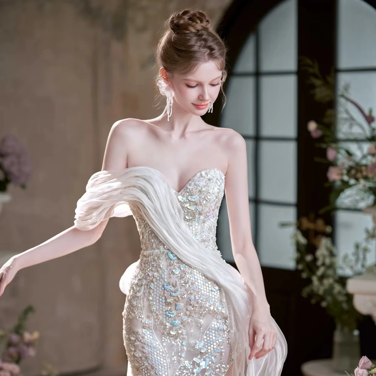 ombre sequin bridesmaid dresses Gold and Silver Long Ombre Sequin Prom Dress -PromGirl Silver/Rose Gold / 2XLarge