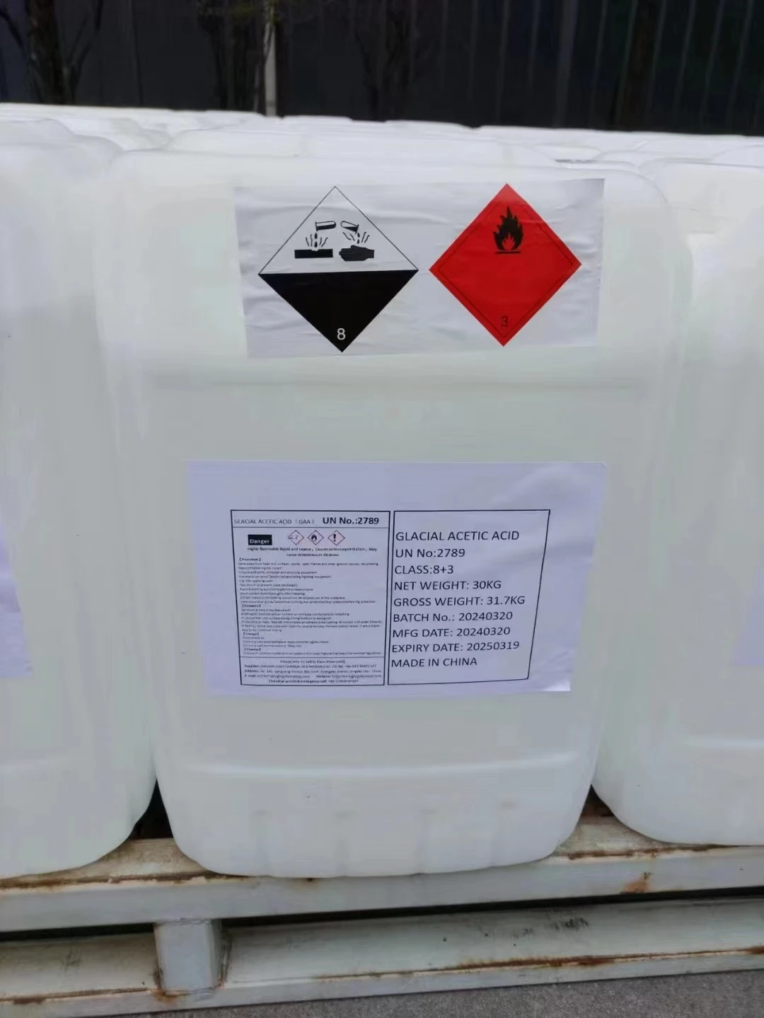 Food Grade and Industrial Grade 99.8%Min GAA/Glacia Acetic Acid