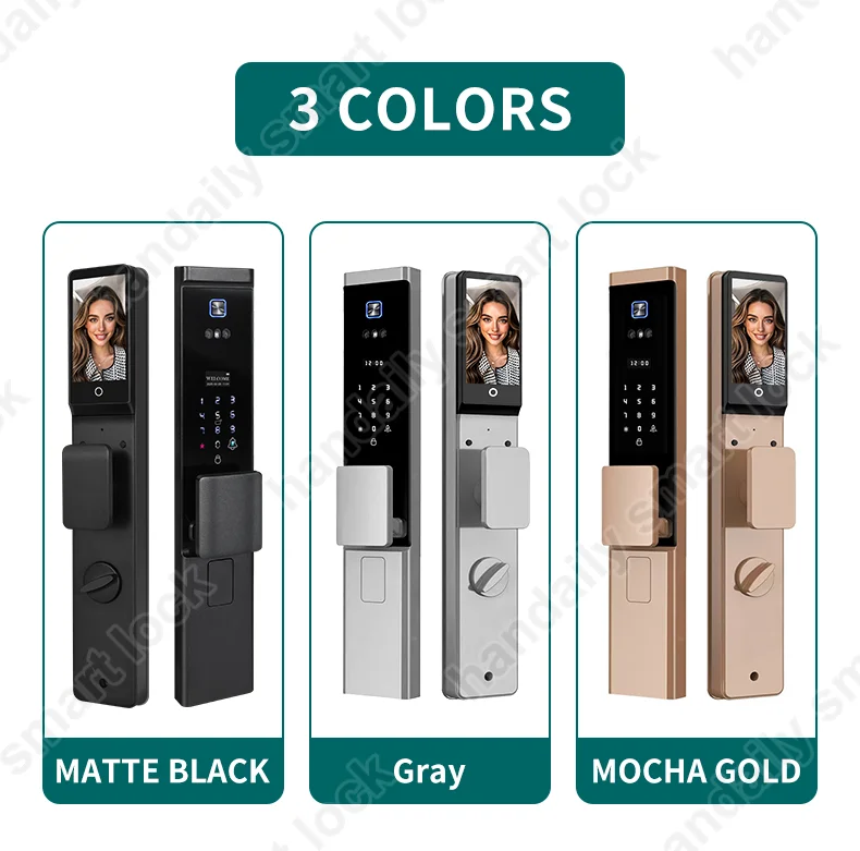Waterproof Tuya APP Electronic Digital Locks 3D Face Recognition Biometric Fingerprint Smart Door Lock With Israel 6085 Mortise W8