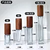 ขวดสีเทา + หัวฉีดสีเงิน + ฝาไม้วอลนัทสีดำ