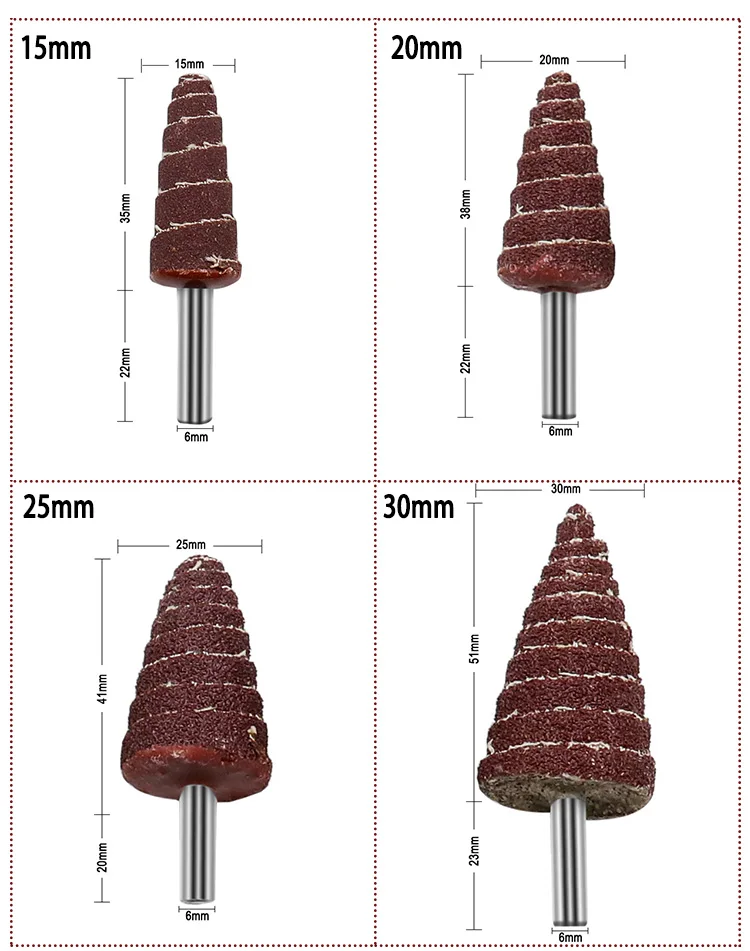 Tapered Cone Grinding Head Sandpaper Flap Wheels Polishing Sanding For