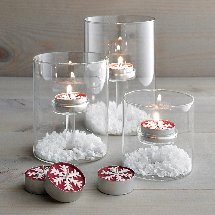 Bougeoirs Bol fleur décoration de table Fusing Verre Blanc rouge 16x16cm Handmade