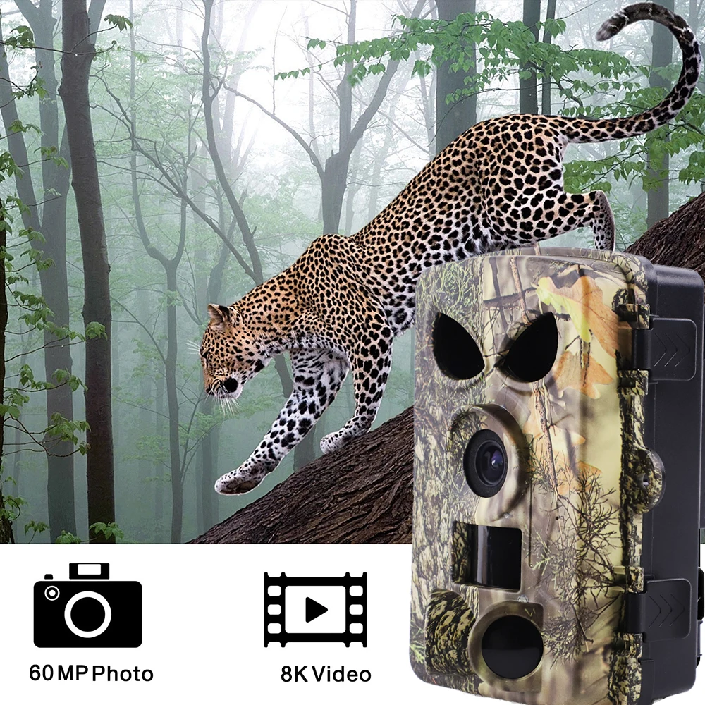 2024 High Quality Support APP 8K WIFI  600MP Trail Camera Trap Hunting Camera Wildlife Photo Traps for Outdoor Security