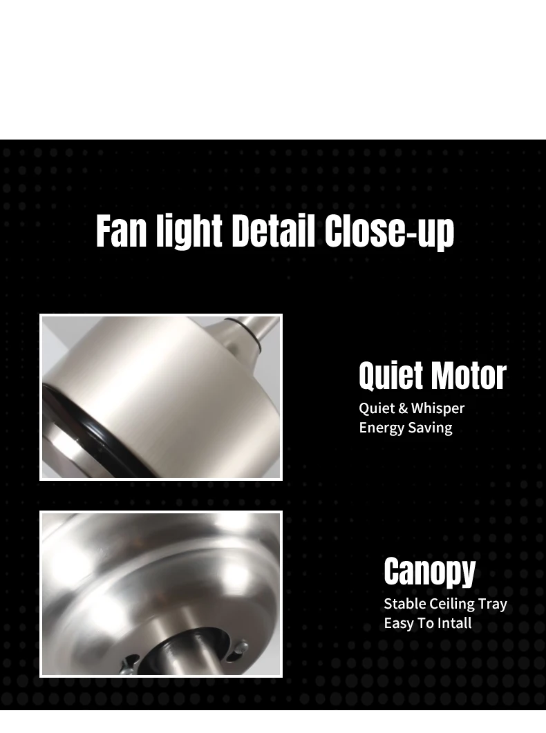 OEM Stainless Steel ABS Living Room High Quality Pak Ceiling Fan Without Light Kit