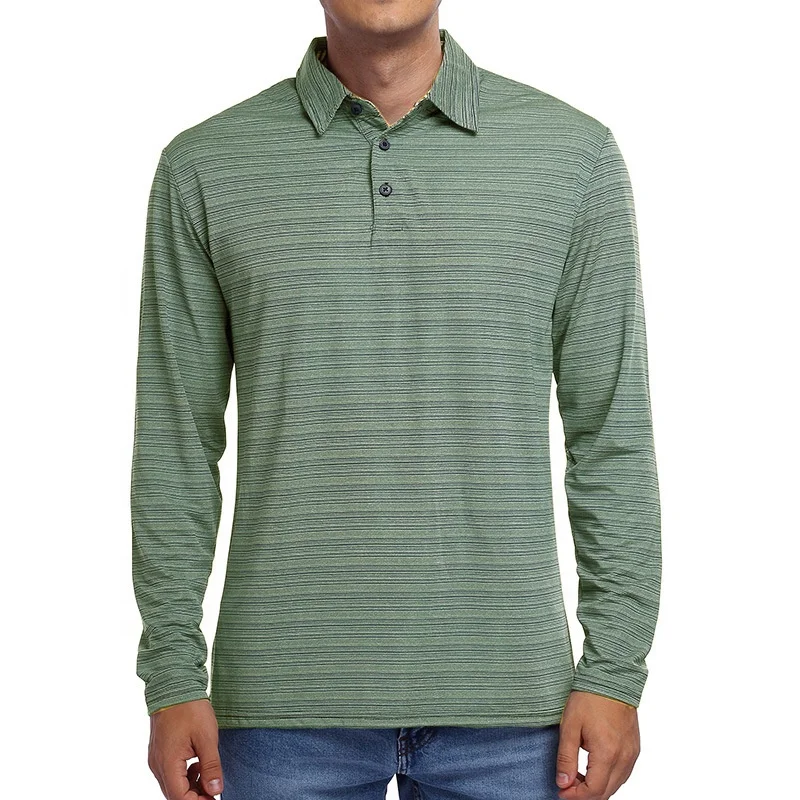 JL-10191 Printing Quick Dry Polo Shirts Egyptian Stretch Cotton Long Sleeve Polo T-shirt Shirt Golf Shirt for Men