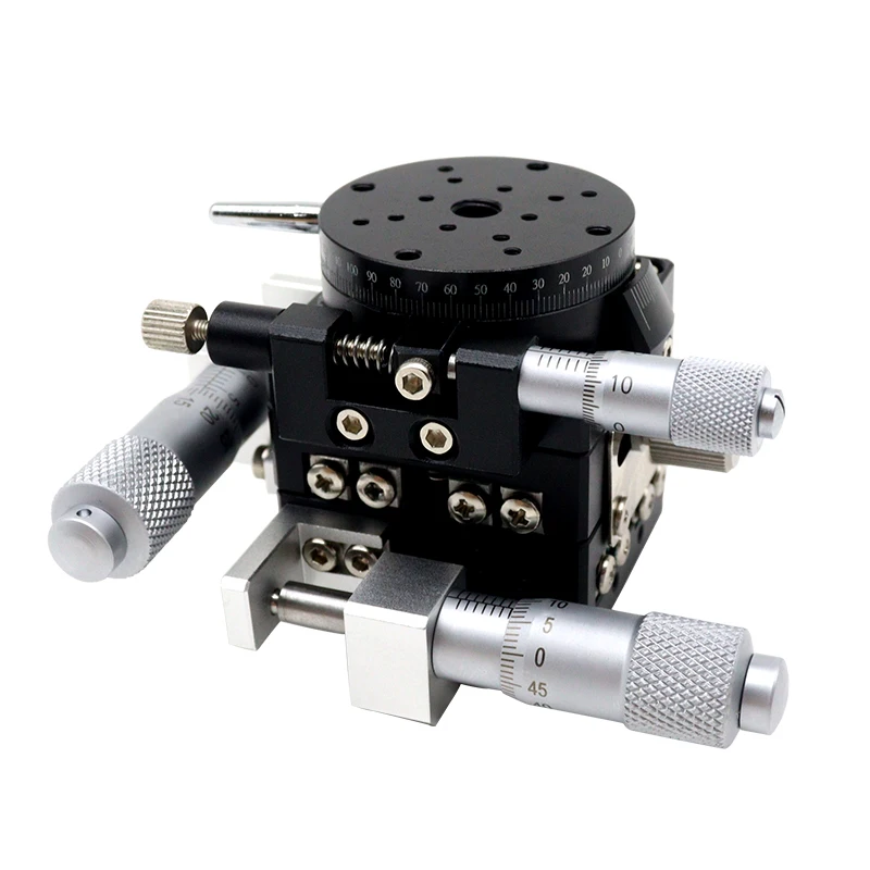 Xyr Axis Displacement Platform LSP90 Three-Axis Manual Precision Fine-Tuning Mobile Optical Rotating Slide Table Aluminum