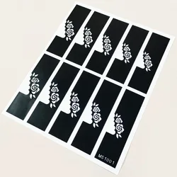 Оптовая Продажа с фабрики высококачественный новый трафарет для тату-тату из хны полуногтевого цветка модель Ближнего Востока шаблон