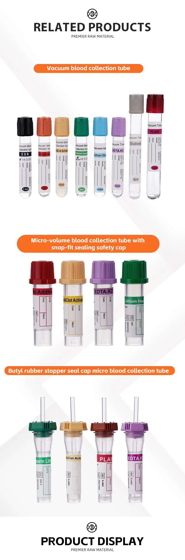 Bbsp Medical Disposable Blood Collection Tube Edtak2/k3 Collection