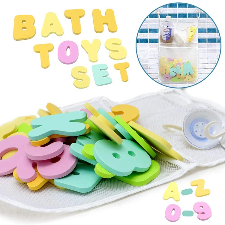 36 шт. EVA пены буквы и цифры из нержавеющей стали для ванной игрушки для детей