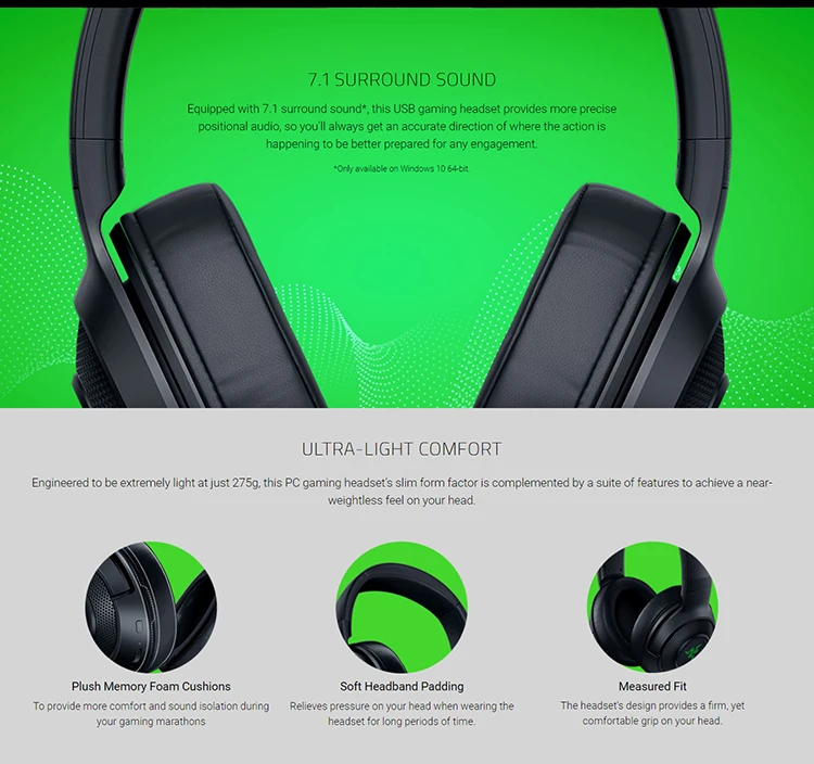 Cheap Razer Headset Kraken X Usb Gaming Multiplatform Wired Gaming