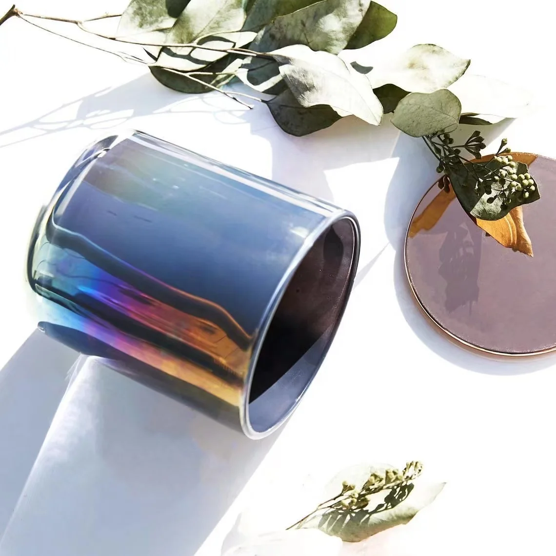 Индивидуальный логотип, самая низкая цена, уникальные переливающиеся банки для свечей 100 мл 200 мл 320 мл 440 мл с крышками и коробками для домашнего декора