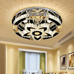New Style Surface Mount Round Led Fixture Crystal Ceiling Lights