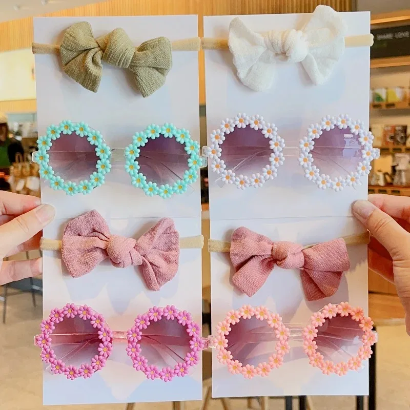 New Low Price Hot Selling Fashion Baby Sun Flower Eyeglasses With Headbands Set Lovely C aperçu 2