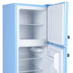 112L Retro-style Commercial Portable Fridge and Freezer Compressor Refrigerator for Household Office