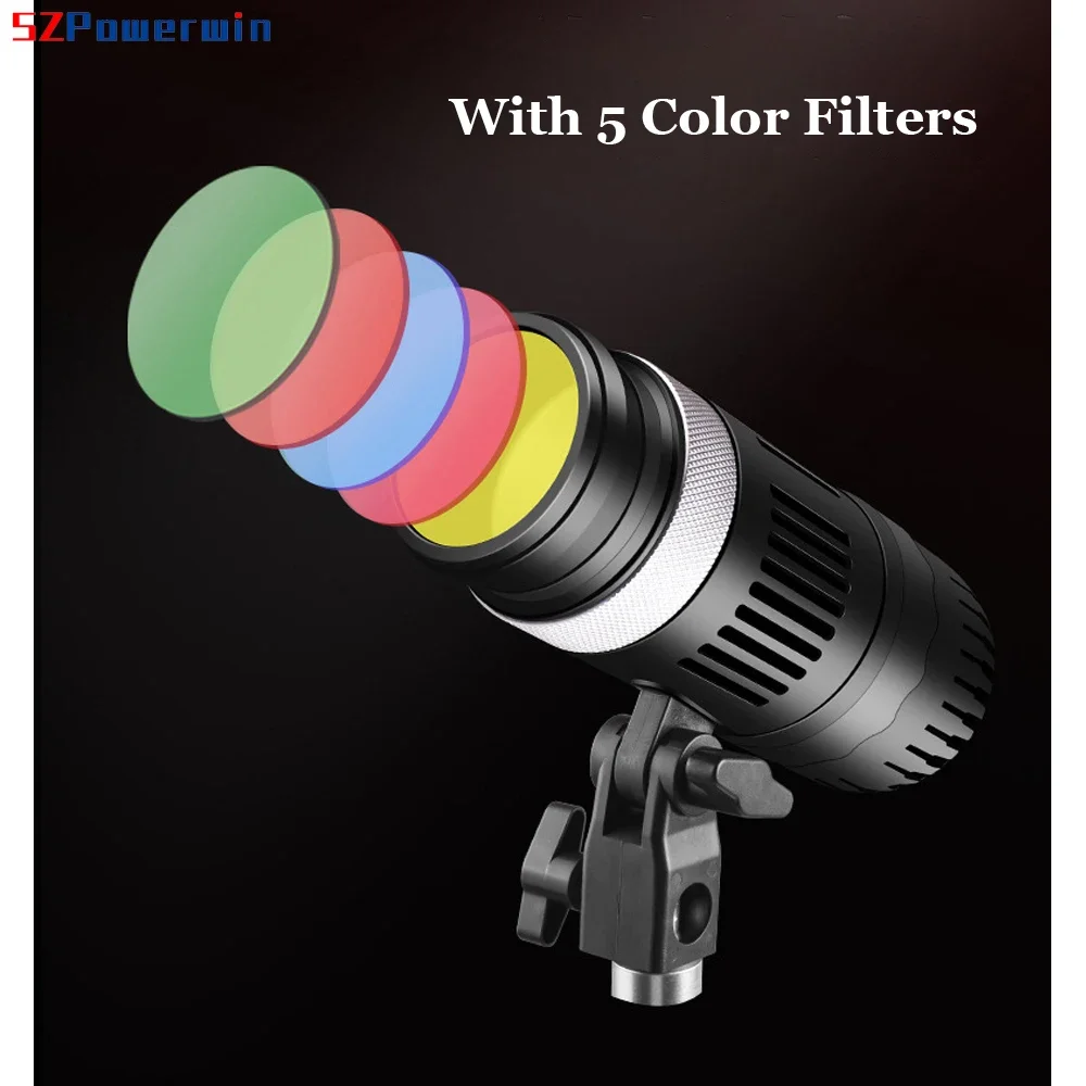Powerwin New Photo Studio 100W LED RGB Photography Spotlight RA95 Hair Shooting Lamp Color Filter Remote Control Light Dimming