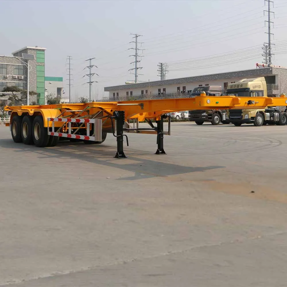 Factory Direct Sale 40FT Container Skeleton Semi Trailer Carbon Steel 12.00R20 Tires 3Axles Skeleton Semi Trailer In Stock details