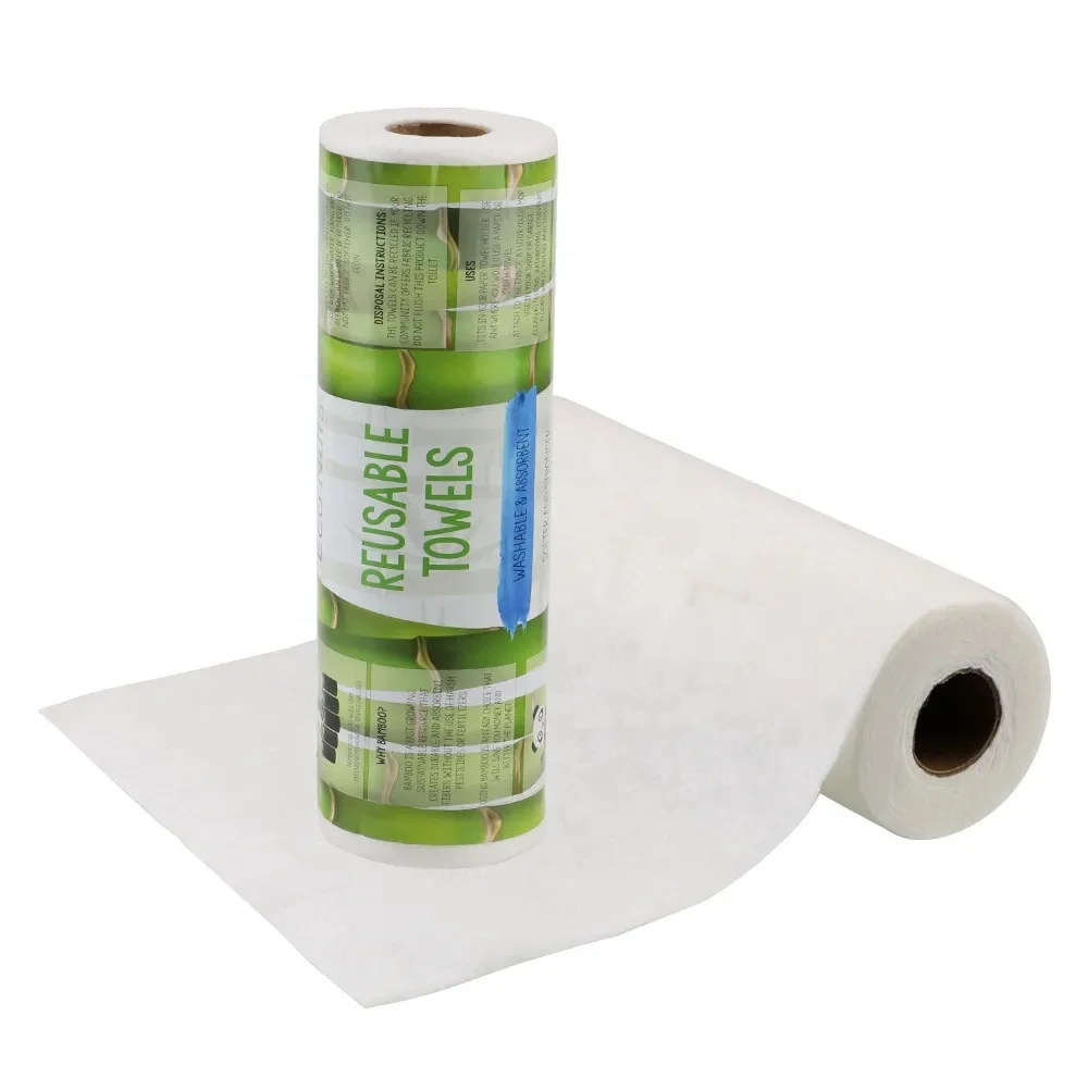 20 Sheets/roll Heavy Duty Super Absorbent Reusable Bamboo Rayon Kitchen