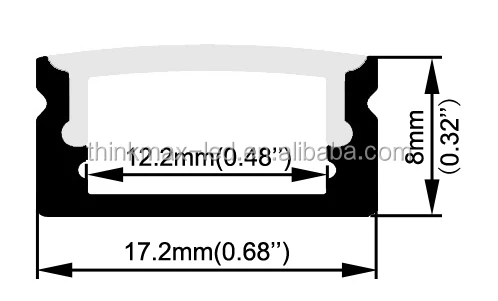 Алюминиевый экструзионный мини-профиль 4 мм тонкая гибкая светодиодная лента