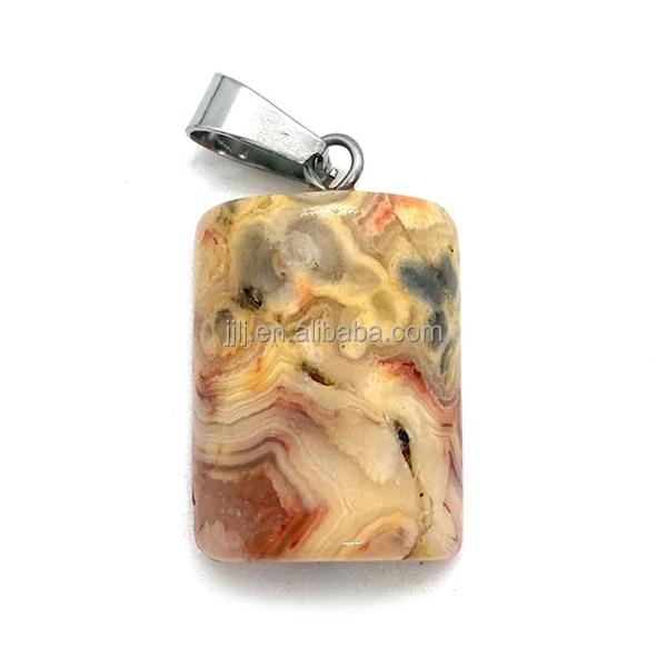 Natural crystal stone crazy agate, annular semi-cylindrical, 15x25mm melon seed buckle pendant, DIY jewelry accessories