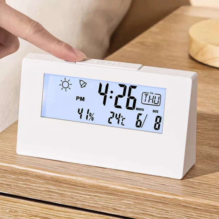 LCD Multifunctional Electronic Alarm Clock Student Mute Simple Transparent Children Bedroom Bedside Smart Digital Clock