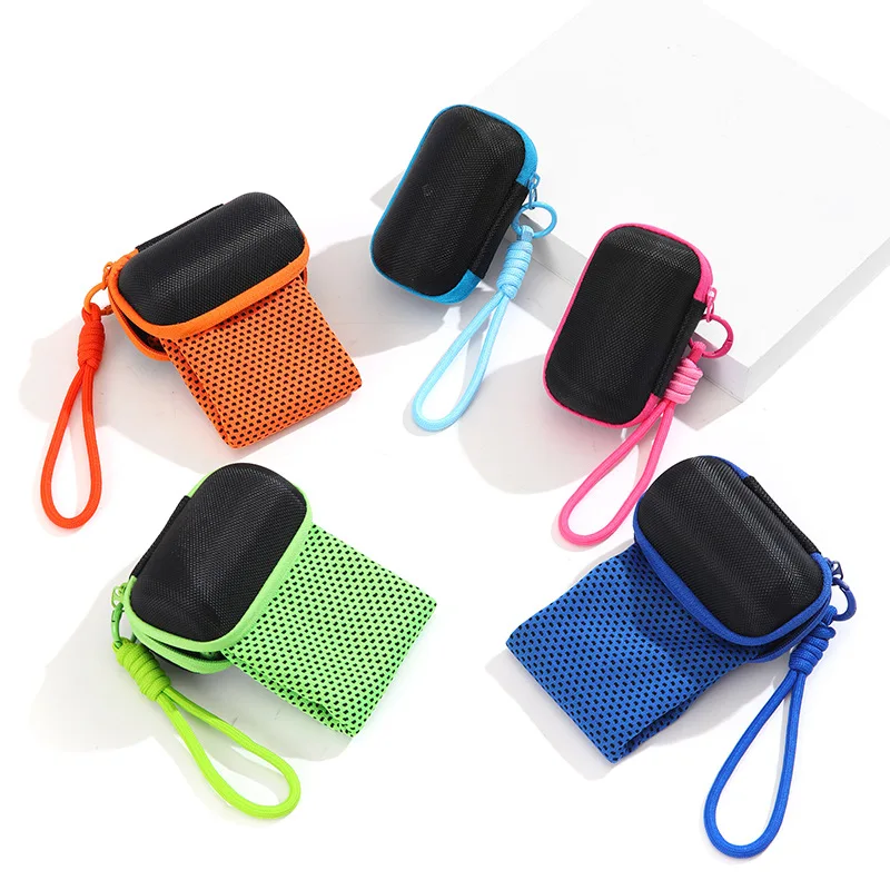 Serviette sportive réfrigérante pour l’été, à sensation de froid intense, emballée dans un contenant cylindrique en EVA avec bordure renforcée – idéale pour les activités en extérieur et comme cadeau