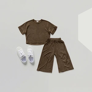 Customized Design 100% Cotton Terry Toweling Casual Boys Girls Oversized Short Heart-Shaped Pattern Terry Towel Clothing Sets