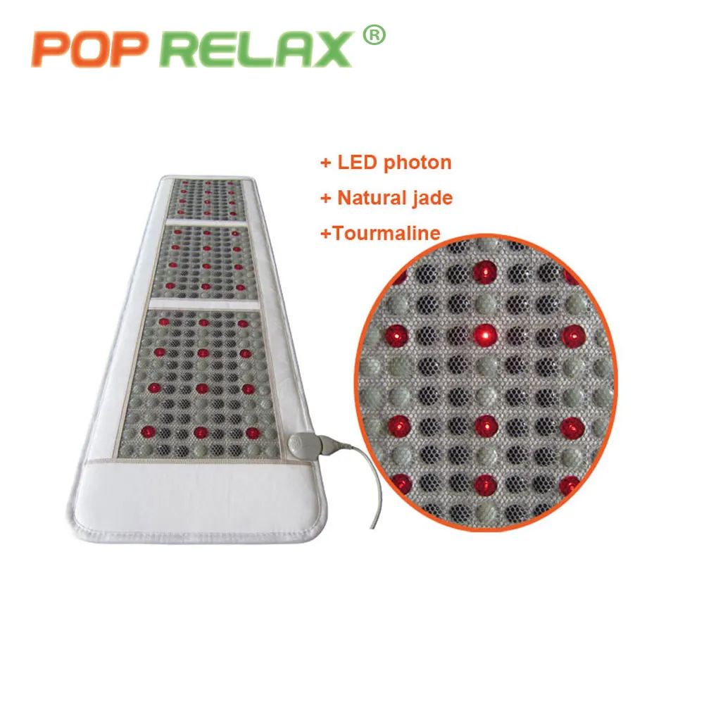 POP RELAX Photon Jade Tourmaline Mattress Price Led Light Mat PEMF VLF FIR Thermal Massage MAT Infrared Heating Pads