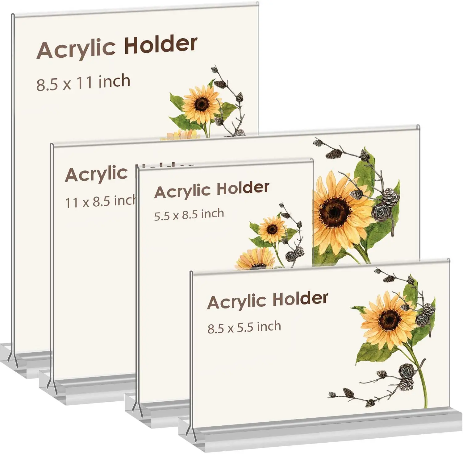 Custom Clear Acrylic Frame Photo Double Side Sign Holder