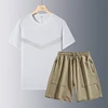 White [T-shirt] + Khaki [short]