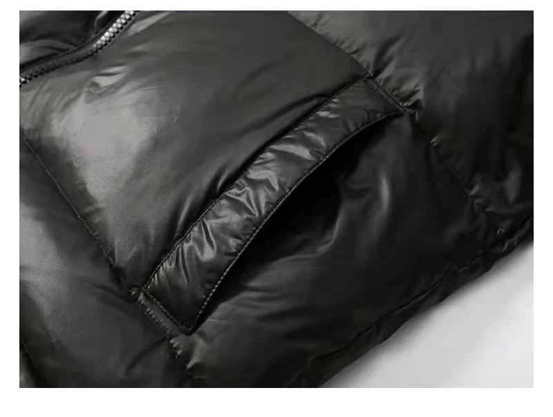 Men's Warm Custom Logo Black Winter Puff Outerwear Outdoor Men Bubble ...