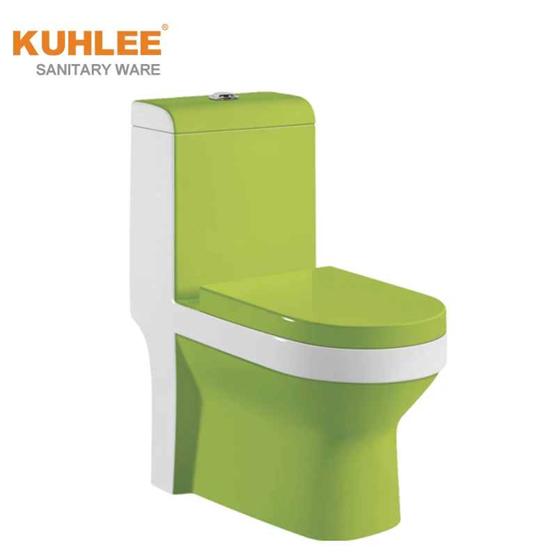 Top Selling Red Black Green Colored Ceramic Sanitary Wares Siphonic One Piece Toilet Sets Bathroom Suites