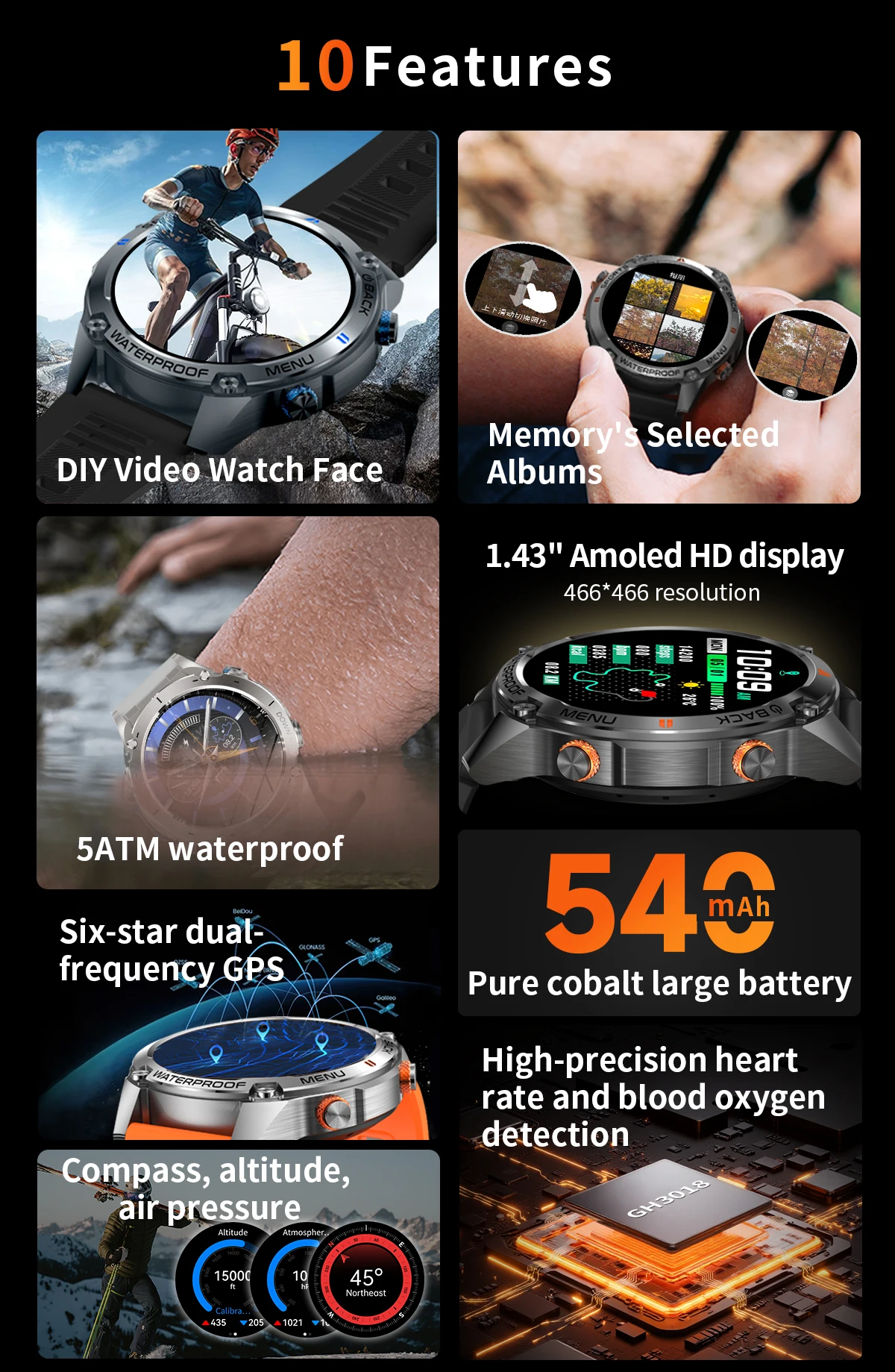 Chinese factory supplier supply  2025 G100 Relojes Round Smartwatch Dual-band L1+l5 Built-in Gps Bt Call 1.43inch Amoled 50m Waterproof Smart Watch For Men - Buy Relojes Smartwatch smart Watch For Men outdoor Sports Smart Watch