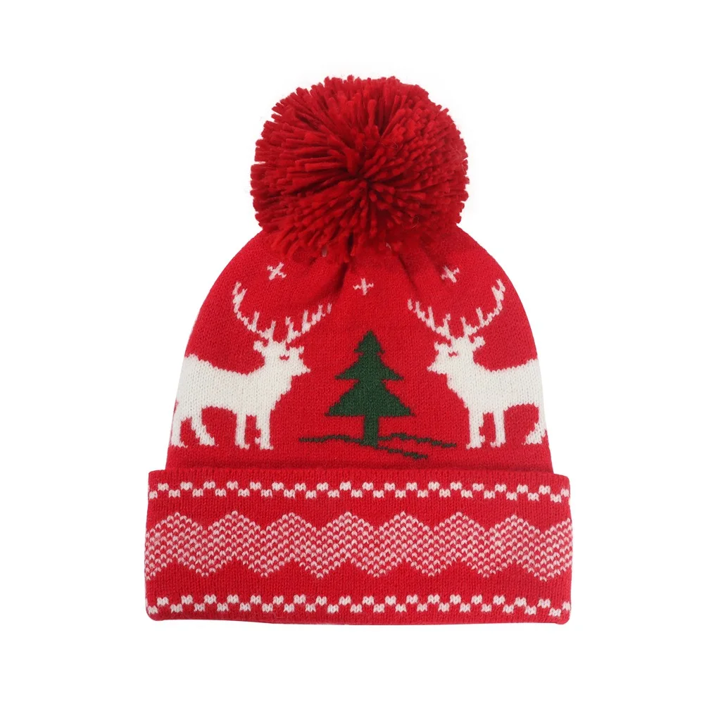 Women's Christmas Knitted Hat Gloves 