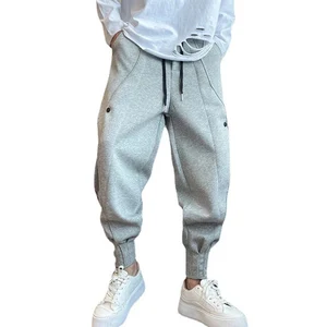 Custom - Made Men's Mid - Waist Fleece Harem Joggers in Cotton - Custom Logo Option, High - Quality Wholesale