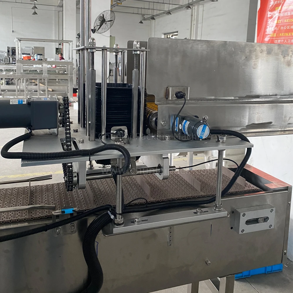 Fully Automatic Plastic Tray Auto Feeding Denester Machine for Ready Meals Vegetables Frozen Meat  Seafood Packing Sealing Line