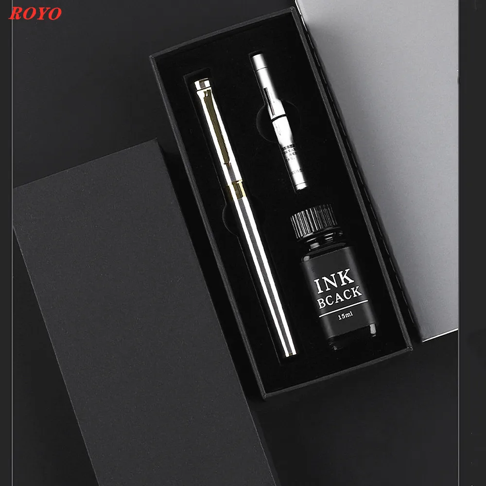 2022 NEW Fountain Pen with Ink Set Luxury Executive Metal Pen with Gift Box and Tote Best Small Gift for Business Wedding