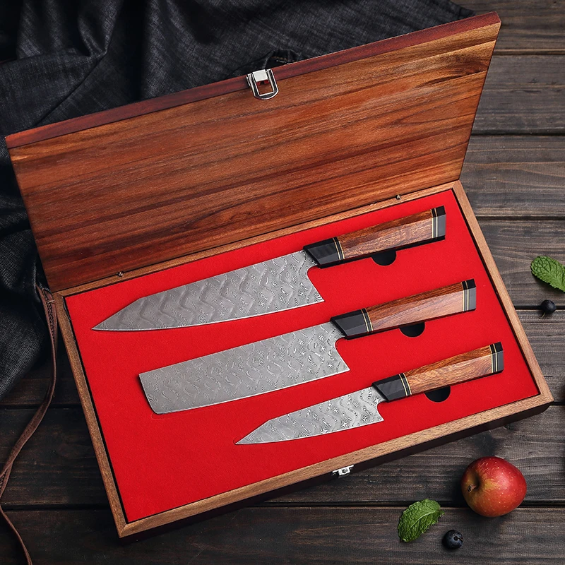 Japanese Kitchen Chef Knife Set 110 Layers Full Damascus Steel Desert
