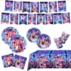 6-piece set-66 pcs-7/9-inch cups, napkins, tablecloth, flag