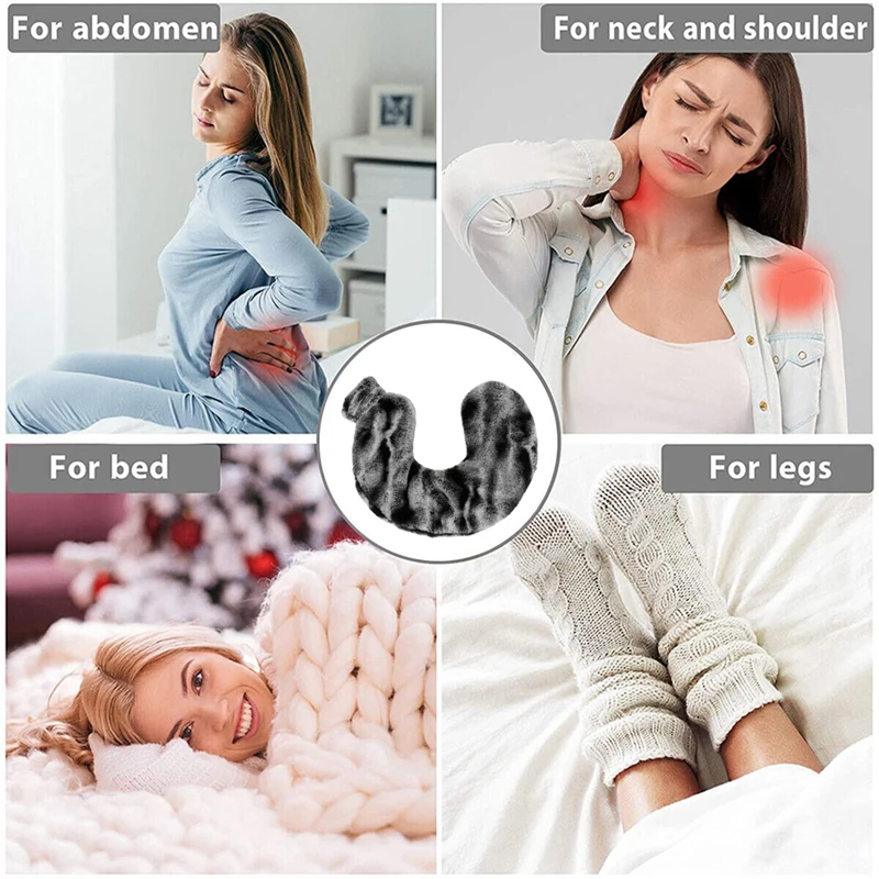 2023 warming hot selling customized long rubber hot water bag neck plush hot water bottle for winter