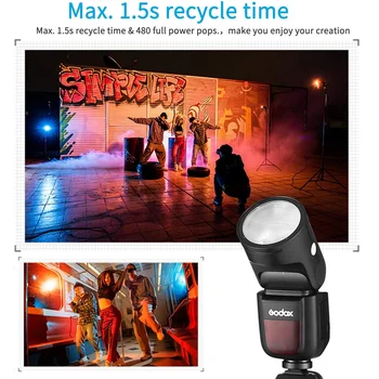 Godox TTL Li-ion Round Head  Ving Camera Flash V1 C/N/S/F/O/P Camera Flash Kit Speedlite Light for Cameras product image