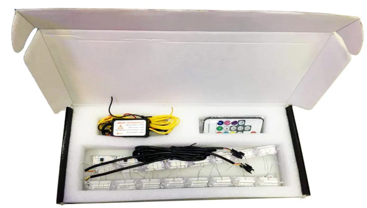 Remote Control Universal Led DRL Crystal  Angel Tear Eye Running Water Daytime Running Light  Flexible Sequential RGB