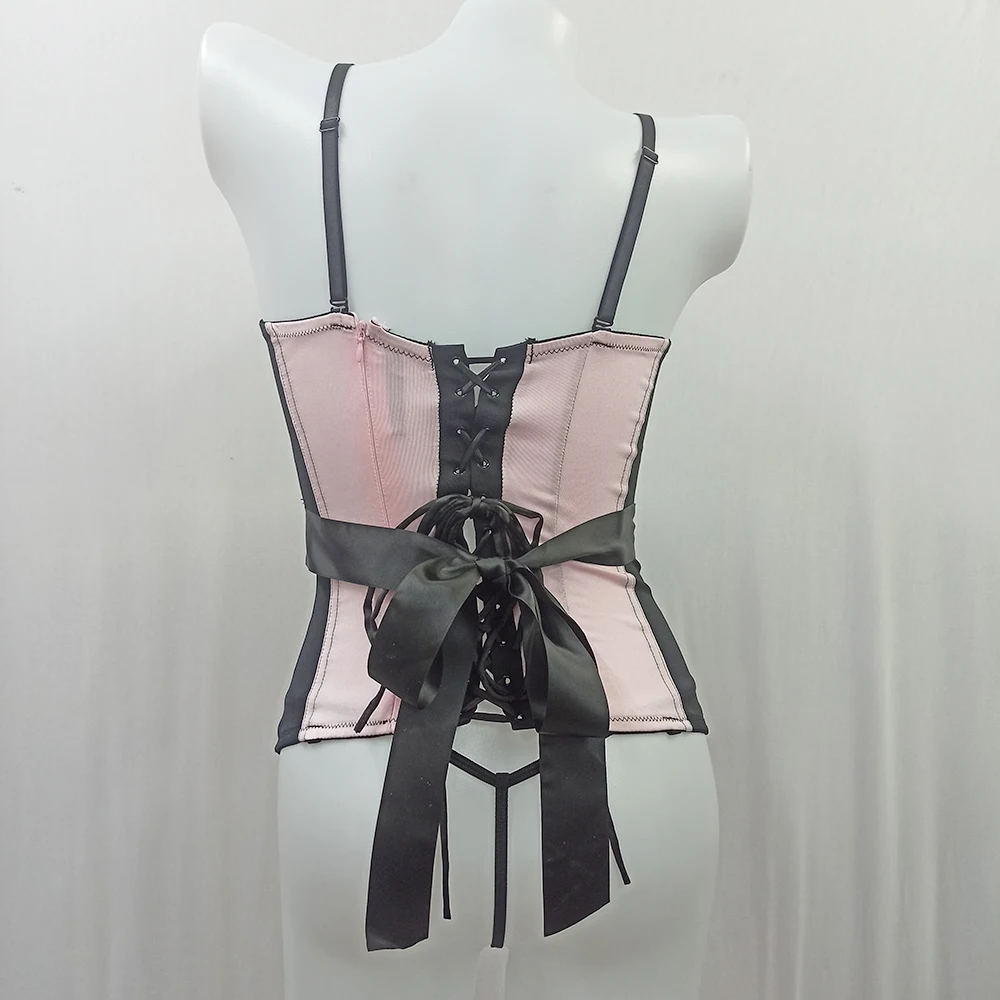 OEM/ODM High Quality Women Lingerie Garter Sets Corsets and Bustiers Sexy  Garter Belt Lingerie Set Corset Top and Thong Set