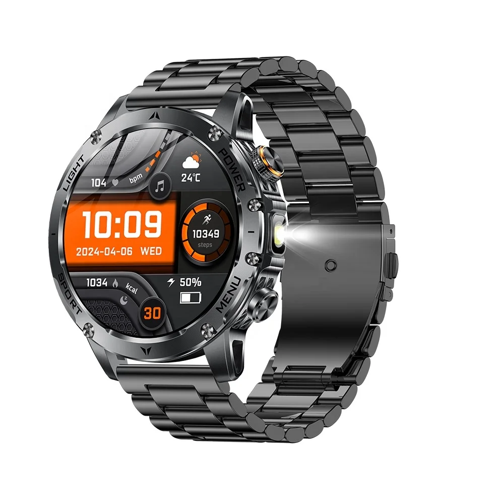 AK87 スチールストラップスマートウォッチ メンズ 2025 1.7インチ大