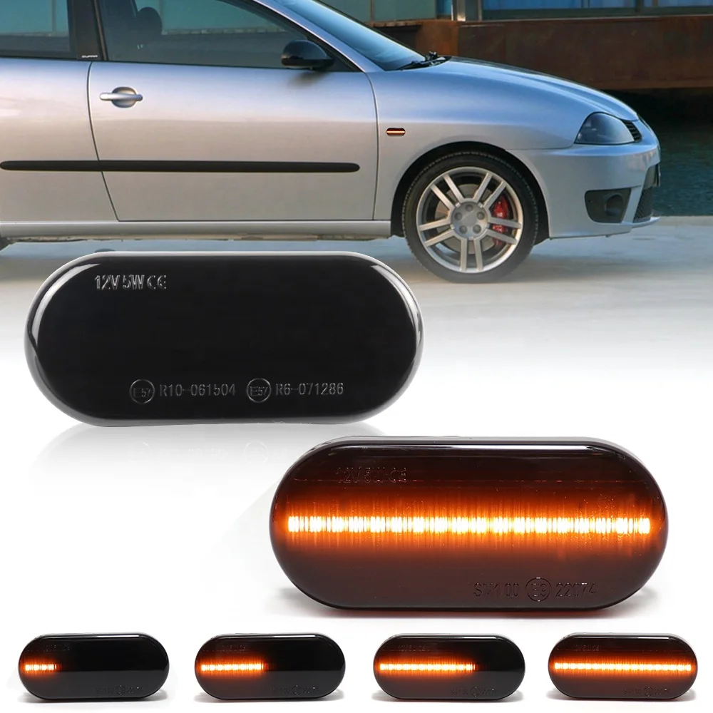 LED Dynamic Turn Signal Side Marker Lights for VW Golf 3 4 Bora Polo Passat Focus SEAT Ibiza Leon Fusion Blinker Indicator Lamps