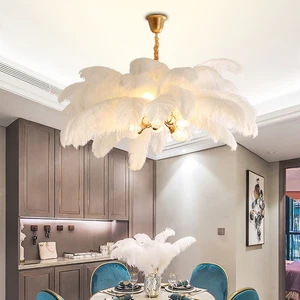 Nordic Style Height Adjustable   Power Supply Led Aluminum Alloy Black Red   for Bedroom Feather Floor Lamp Chandelier