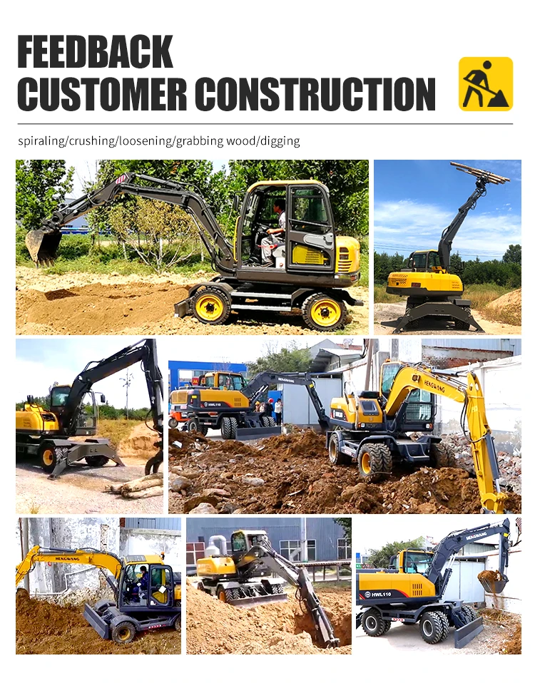 2023 New Arrival Chinese Excavator 7 8 10 12 15 Ton Wheel Excavator For